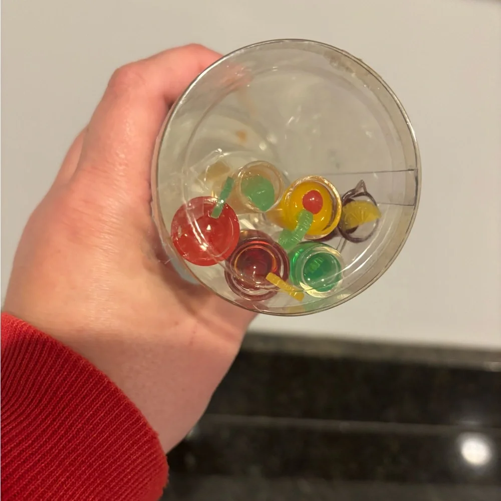 Set of 6 unused acrylic cocktail stirrers